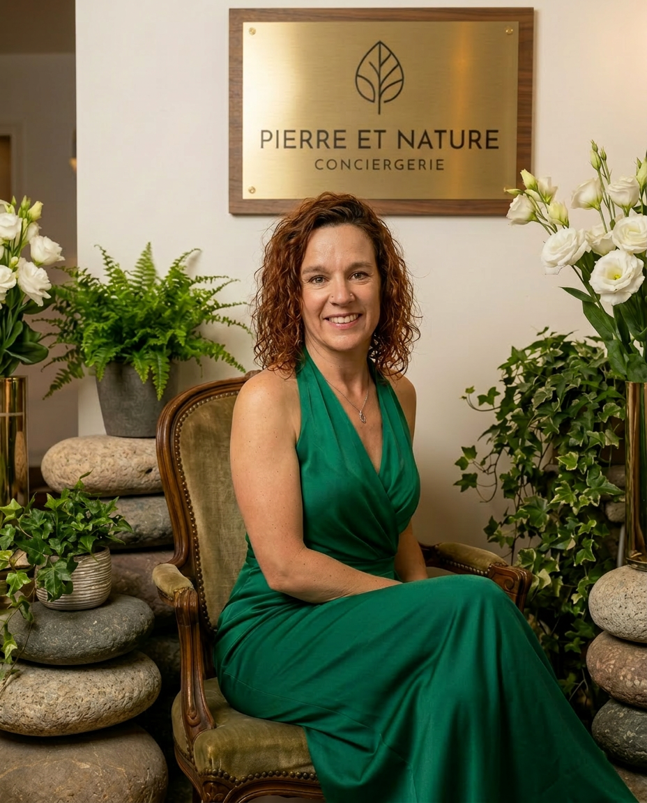 Portrait de la fondatrice de Pierre & Nature Conciergerie